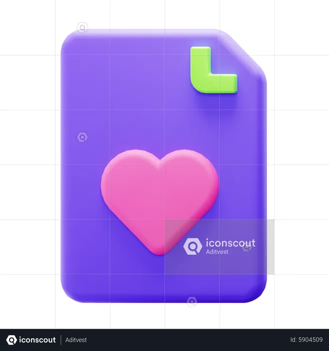 Heart File  3D Icon
