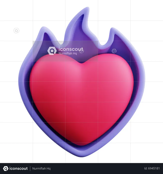 Heart Fire  3D Icon