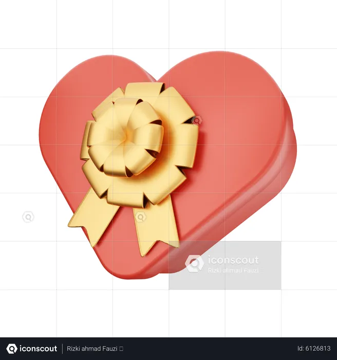 Heart Gift Box  3D Icon