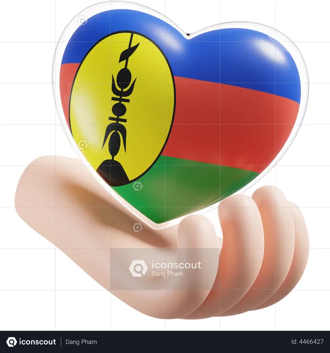Heart Hand Care Flag Of Flnks Flag 3D Icon