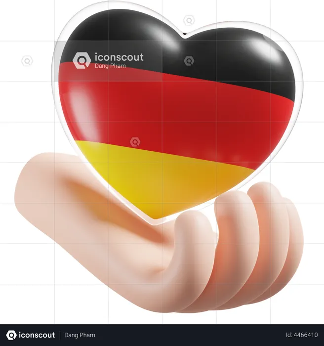Heart Hand Care Flag Of Germany Flag 3D Icon