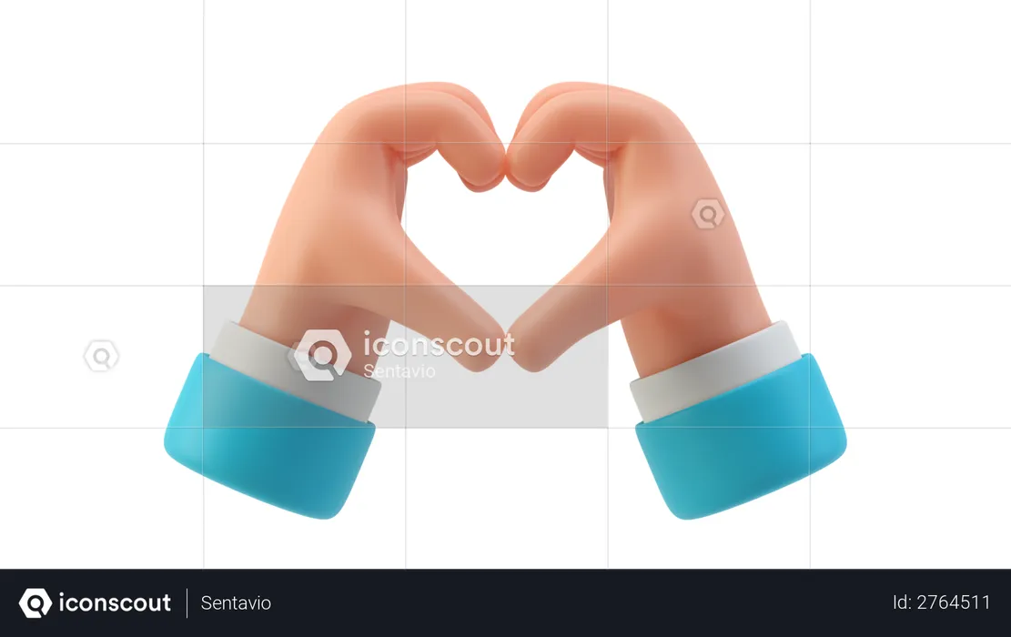 Heart hand gesture  3D Illustration