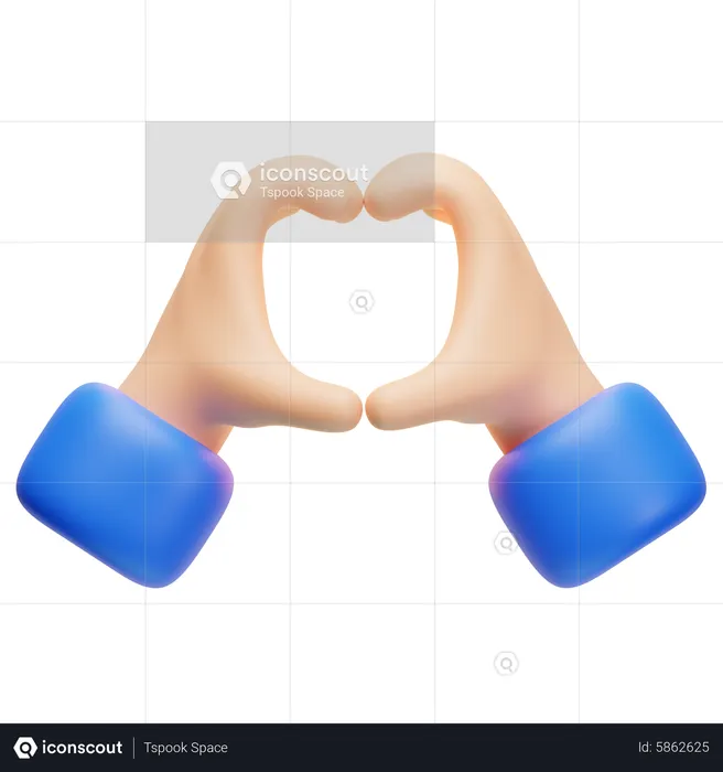 Heart Hand Gesture  3D Icon