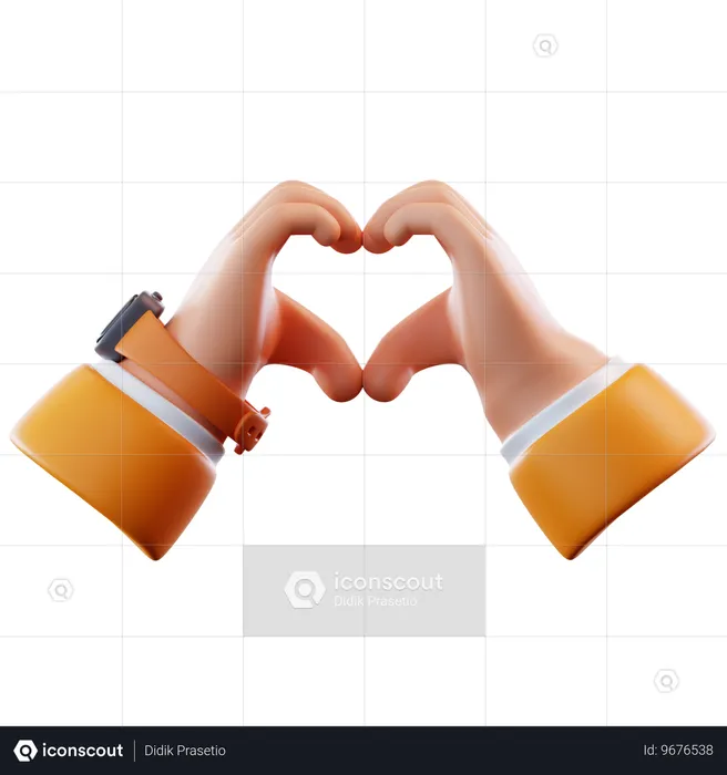 Heart Hand Gesture  3D Icon