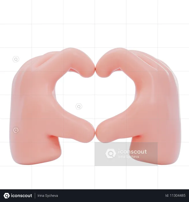 Heart Hand Gesture Emoji 3D Icon