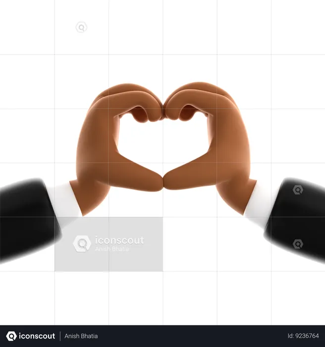 Heart Hand Gesture  3D Icon
