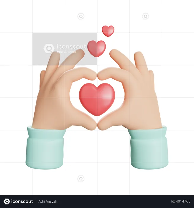 Heart Hand Gesture  3D Illustration