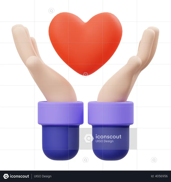Heart Hand Gesture  3D Illustration