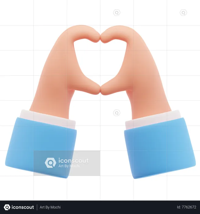 Heart hand gesture  3D Icon