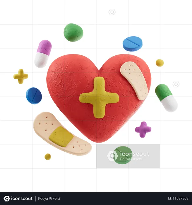 心臓の健康  3D Icon