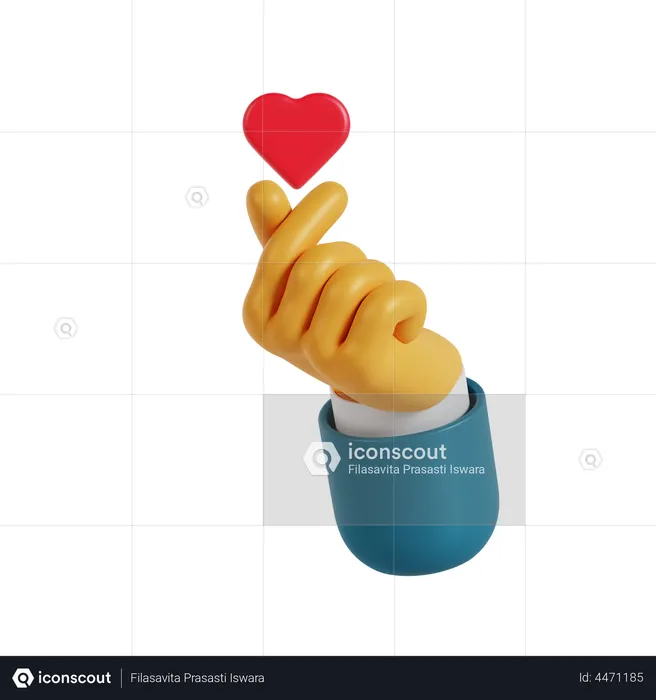 Heart Holding Hand Gesture  3D Illustration
