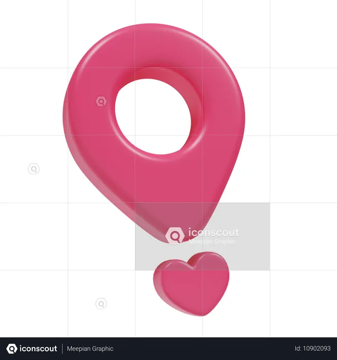 Heart Location  3D Icon