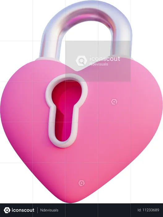 Heart Lock  3D Icon