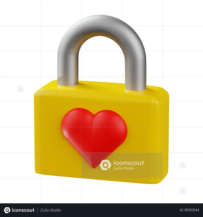 Heart Lock  3D Icon