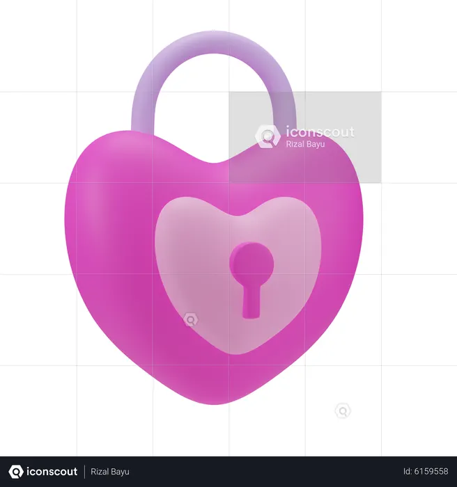 Heart Lock  3D Icon