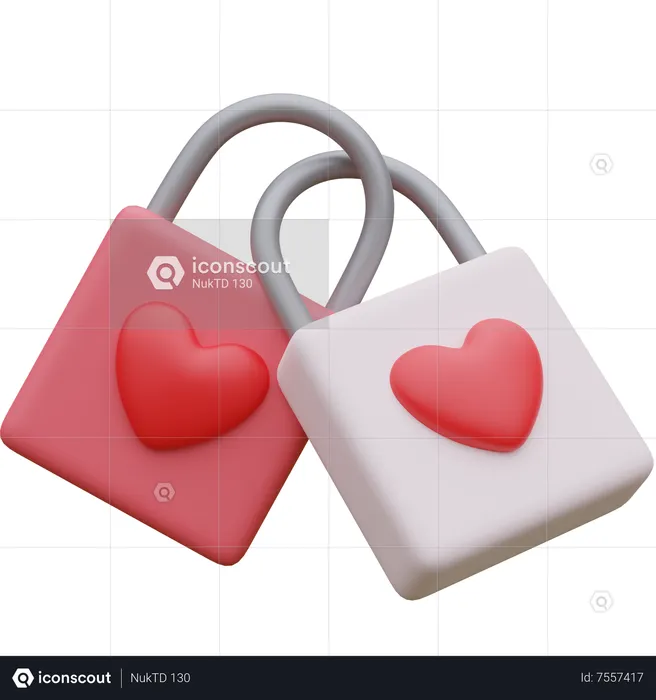 Heart Lock  3D Icon