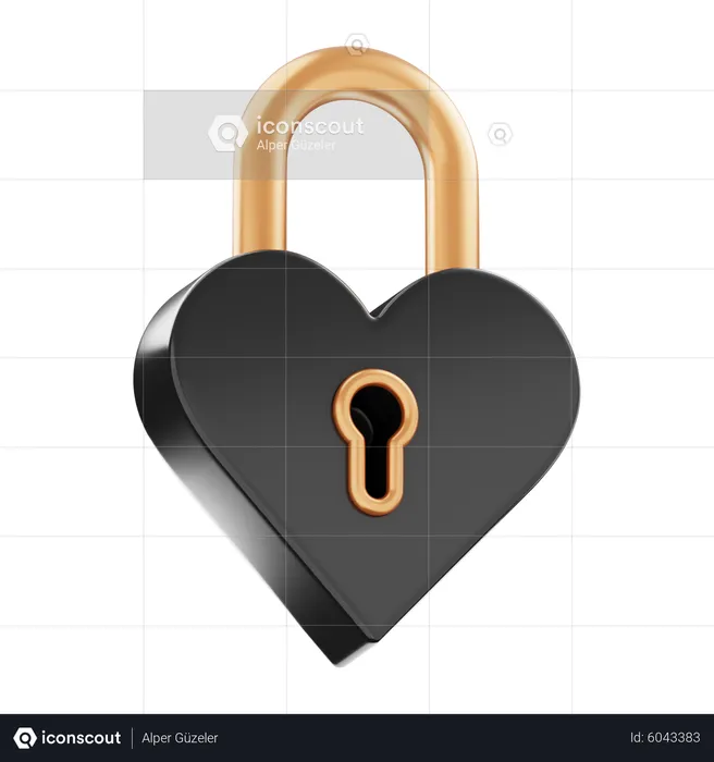 Heart Lock  3D Icon