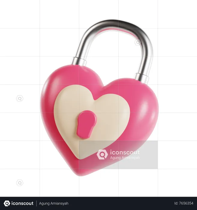 Heart Lock  3D Icon