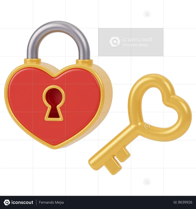 Heart Lock  3D Icon