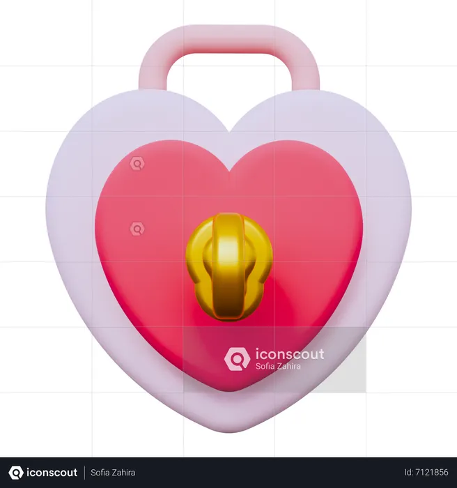 Heart Lock  3D Icon