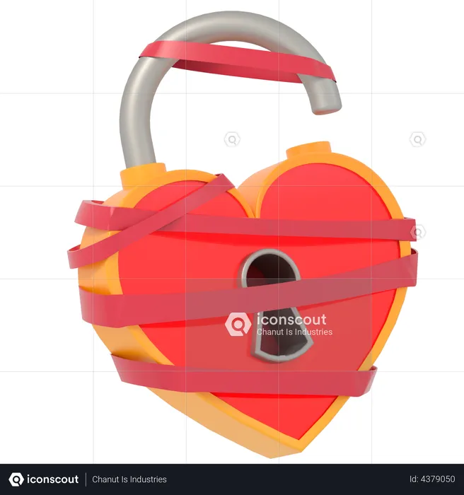 Heart Lock  3D Illustration