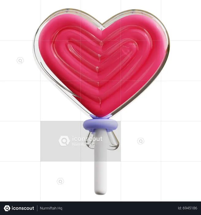 Heart Lollipop  3D Icon