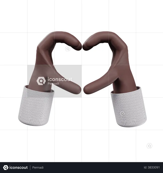 Heart making gesture  3D Icon