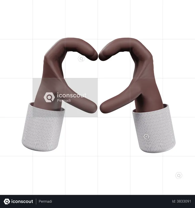 Heart making gesture  3D Illustration