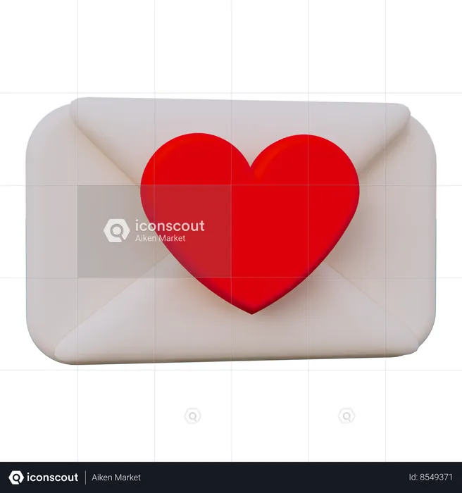 Heart Message  3D Icon
