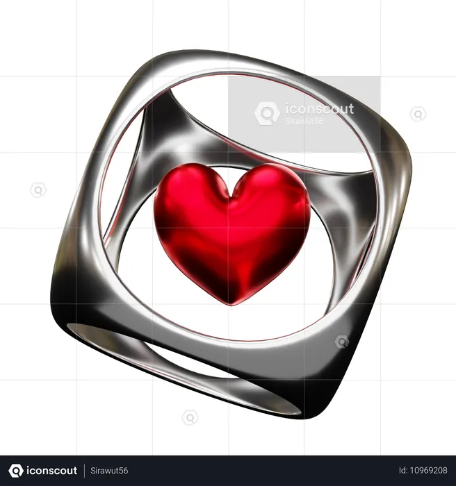 Heart Metal  3D Icon