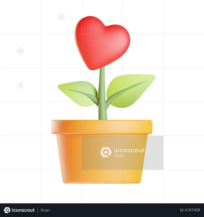 Heart Plant  3D Icon