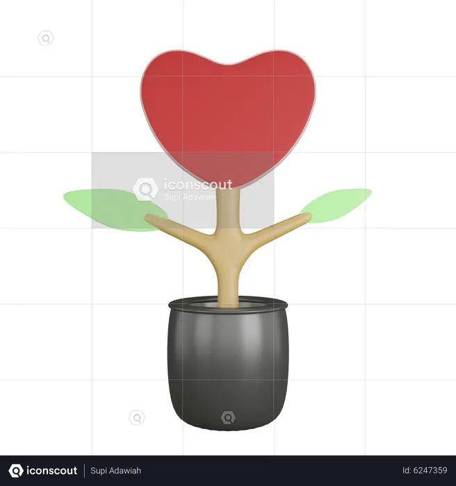 Heart Plant  3D Icon