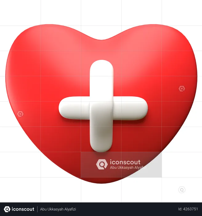 Heart Plus  3D Illustration