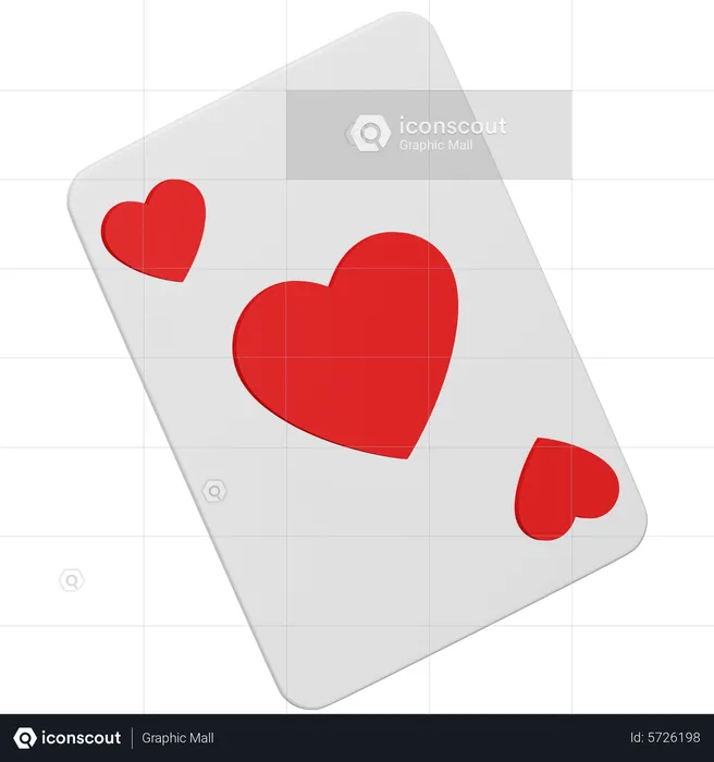 Heart Poker Playing Card  3D Icon