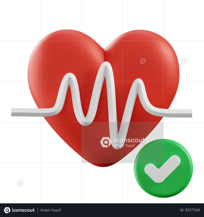 Heart Rate  3D Illustration