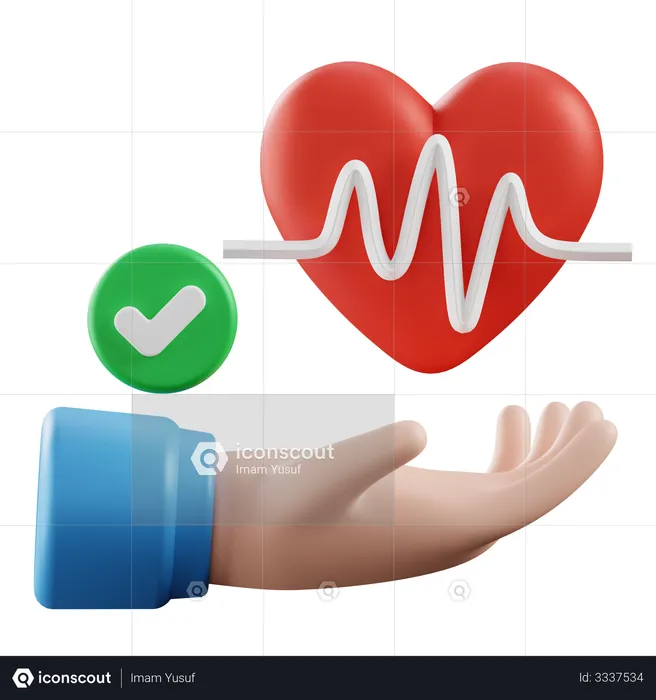 Heart Rate  3D Illustration