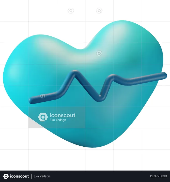 Heart Rate  3D Illustration