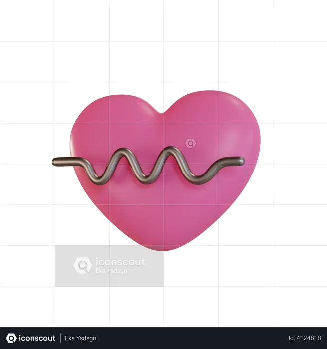 Heart rate  3D Icon