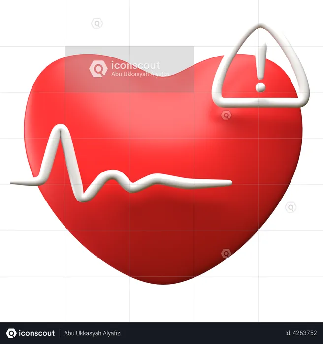 Heart Rate Alert  3D Illustration