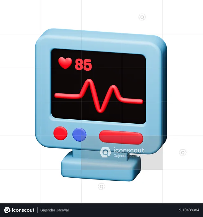 Heart Rate Moniter  3D Icon