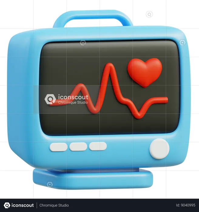 Heart Rate Monitor  3D Icon