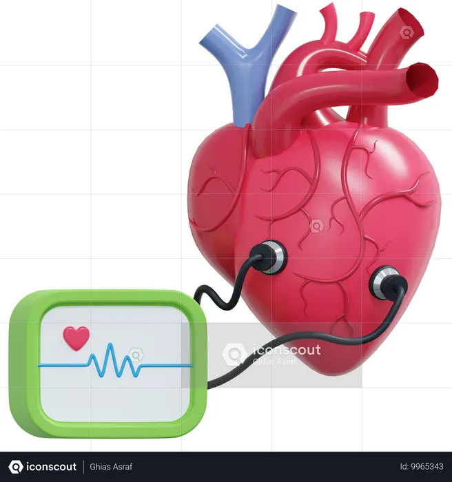 Heart Rate Monitor  3D Icon