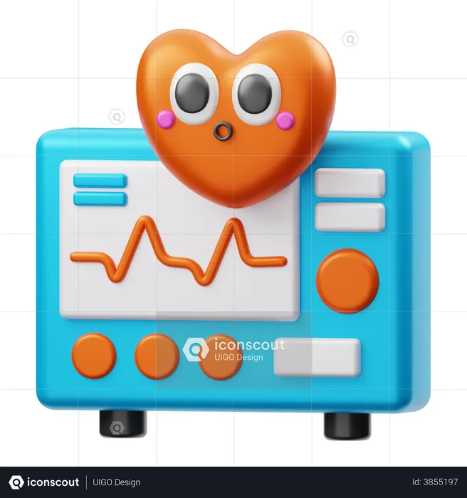 Heart Rate Monitor  3D Illustration