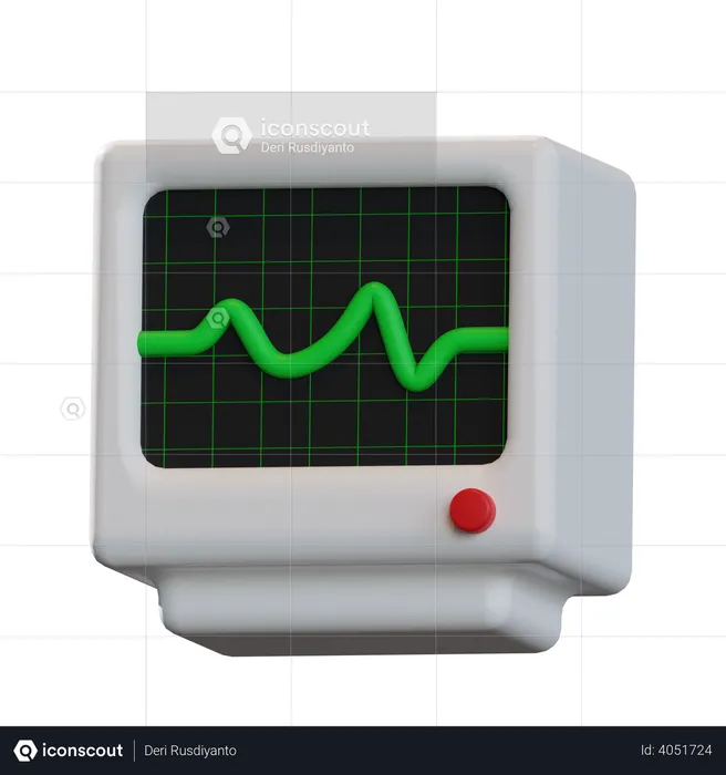 Heart rate monitor  3D Illustration