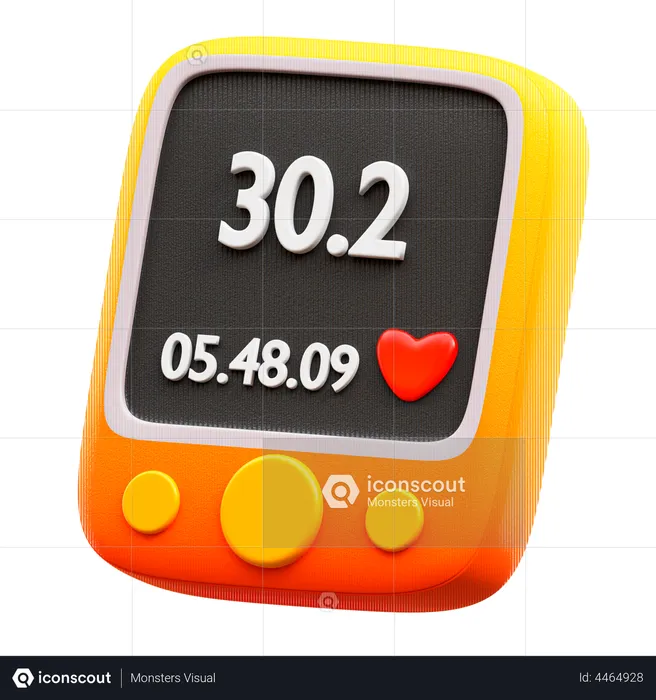 Heart Rate Monitor  3D Illustration