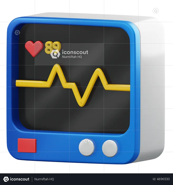 Heart Rate Monitor  3D Illustration