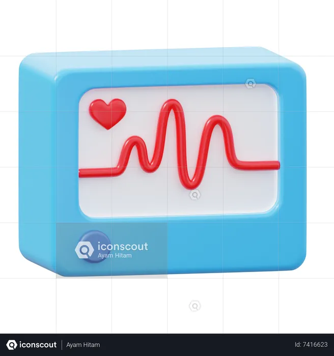 Heart Rate Monitor  3D Icon