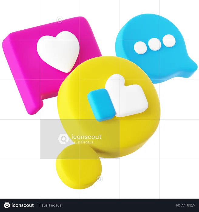 Social Media Logo 3D Icon