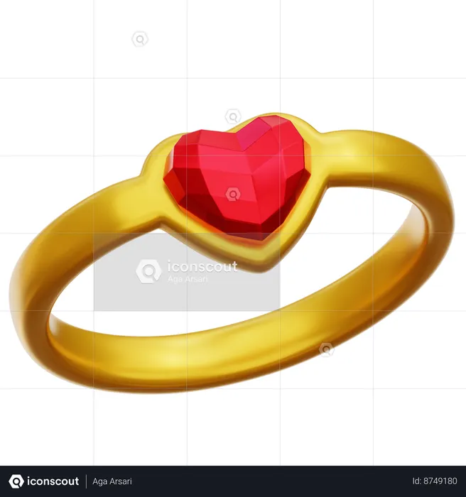 Heart Ring  3D Icon