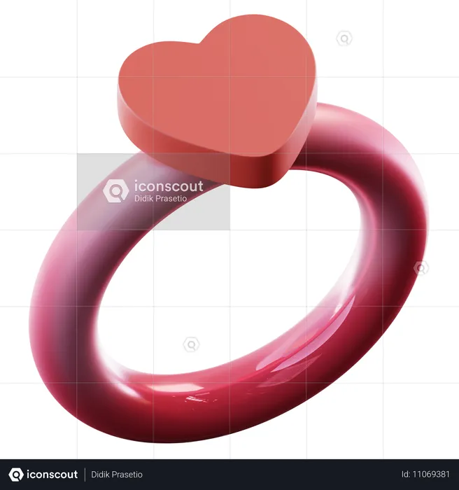 Heart Ring  3D Icon